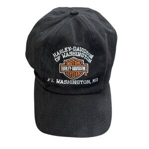 Harley-Davidson Embroidered Black Cap Ft Washington MD Adjustable Strapback Hat